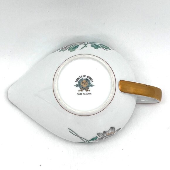 Noritake China Floral Gravy Boat Creamer Made In Japan Porcelain With Gold Trim - Picture 3 of 10
